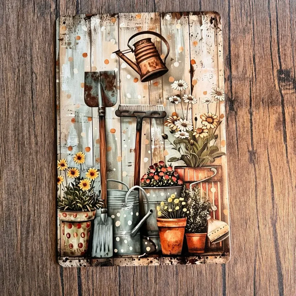 Wall Hanging Sign Metal Sign Flowers Garden Shed Home Gift NEW FAST SHIP
